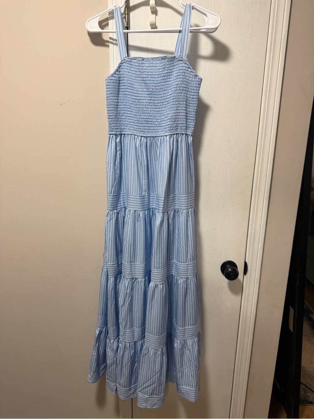 Commense Blue and White Striped Maxi Dress NWT medium